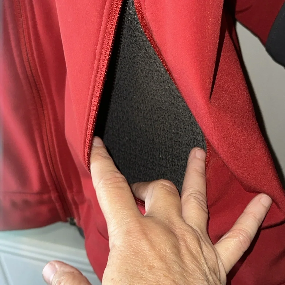 The North Face Jacket‎ Coat Maroon Grey XL Zip Up Front
